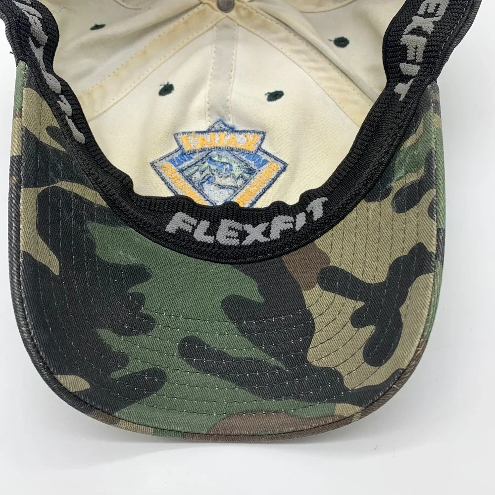 Kauai Backcountry Adventures Flexfit Hat L/XL Camo Woodland Embroidered Cap
